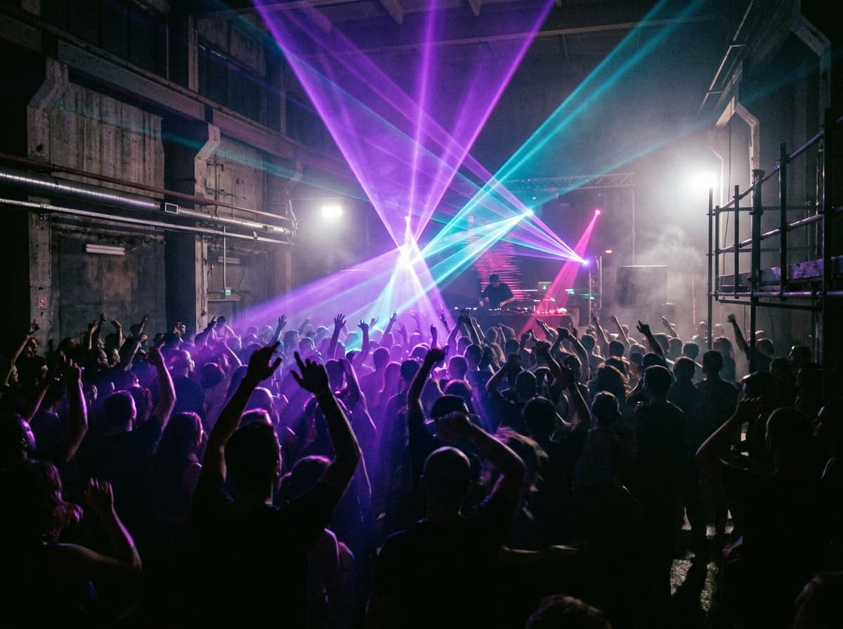 Main dancefloor with lasers at BLACKOUT Club
